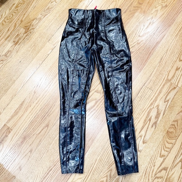 Spanx Faux Patent Leather Leggings Black M - Picture 6 of 12